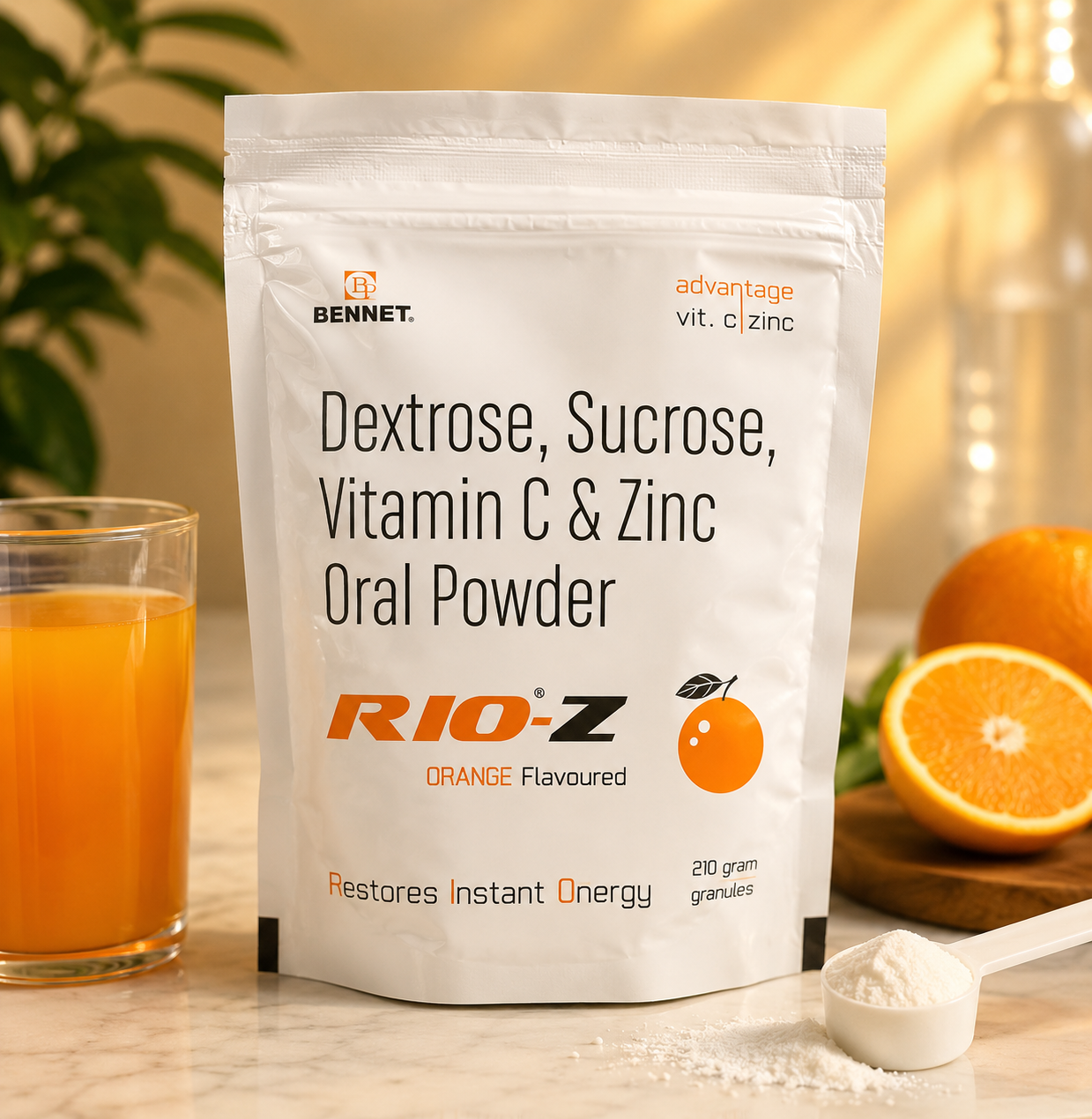 RIO-Z Orange Flavoured Energy Powder with Vitamin C & Zinc